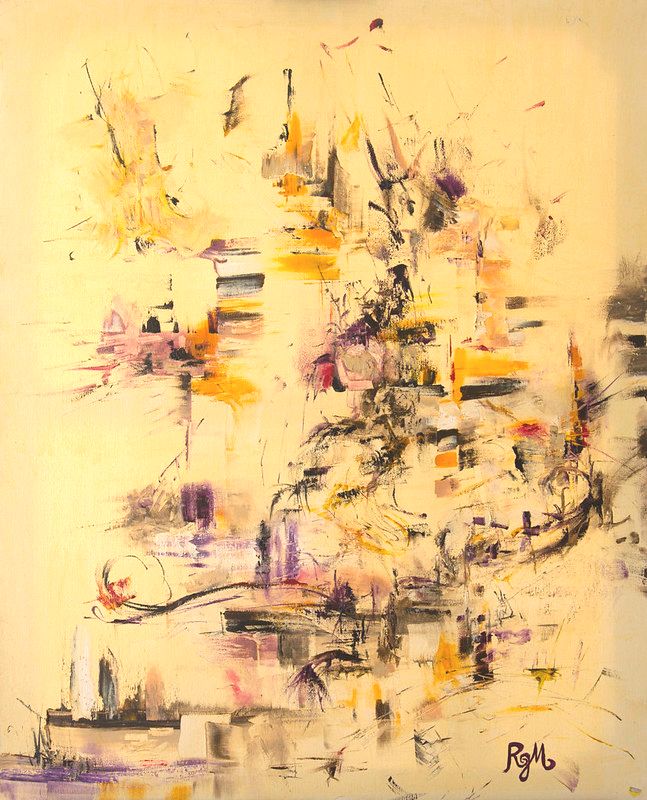 Tableau Abstrait Jaune 40 “Cinq Terres”