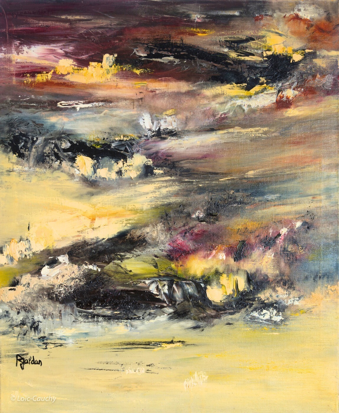 Tableau Abstrait Jaune 235 “Ying Yang”