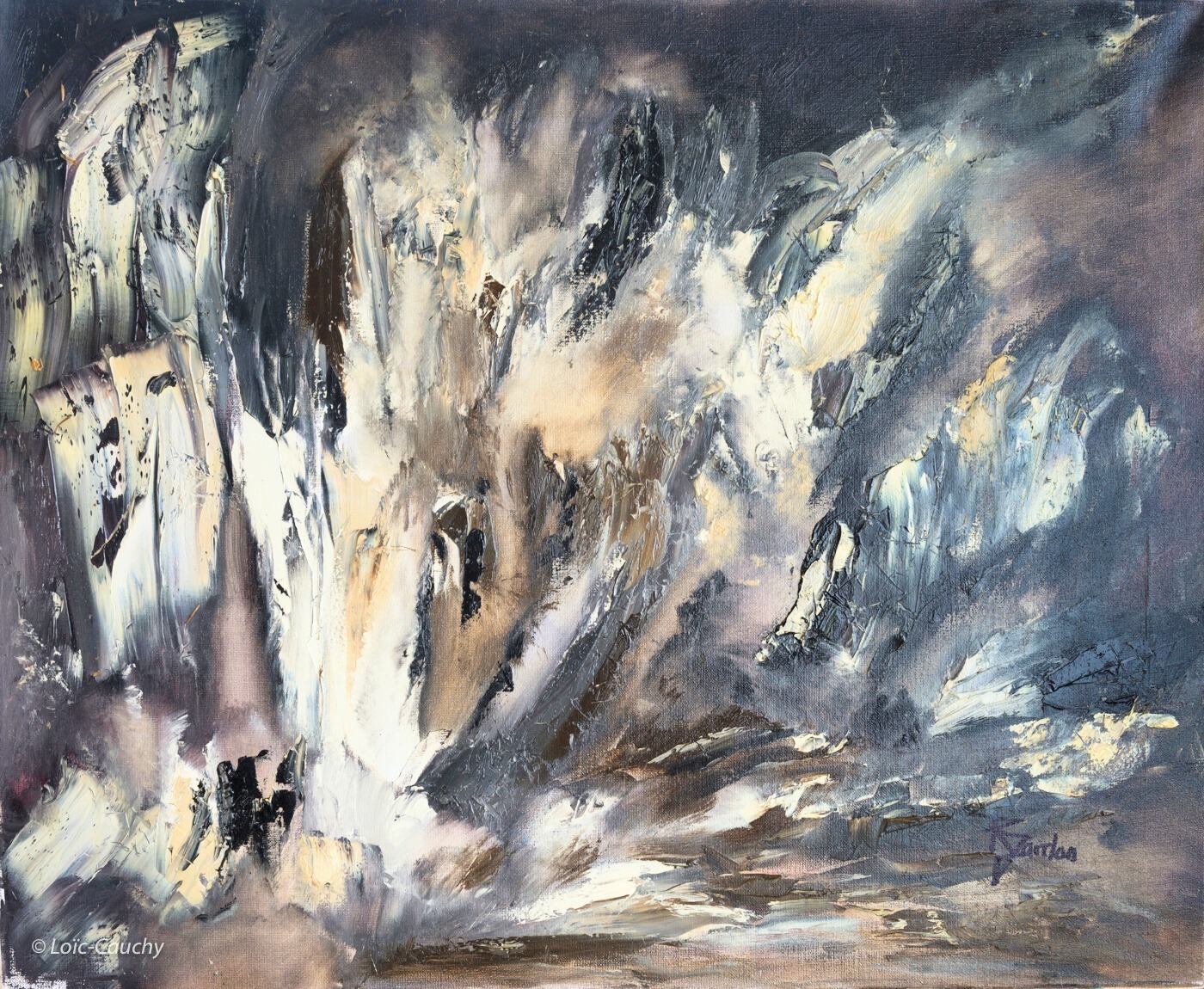 Tableau Abstrait Noir 231 “Émergence”
