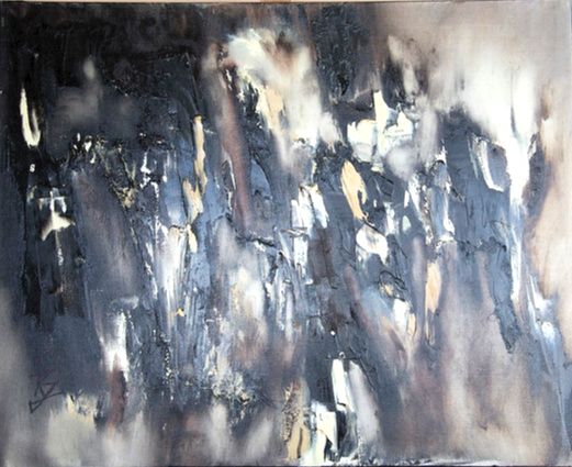 Tableau Abstrait Noir 199 “Fusion”