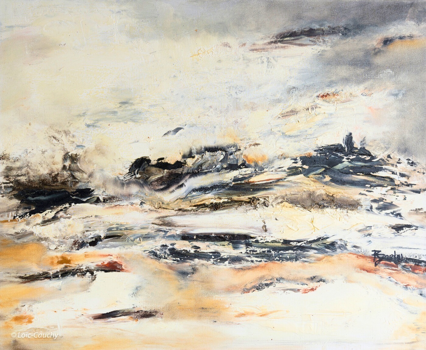 Tableau Abstrait Noir 232 “Pyrénées”