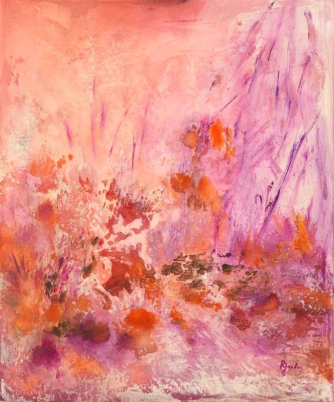 Tableau Abstrait Rose 89 “Lys Orangé”