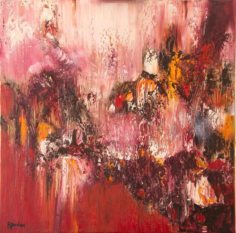 Tableau Abstrait Rouge 3 “Détachement”