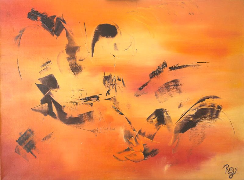 Tableau Abstrait Rouge 47 “Envol”