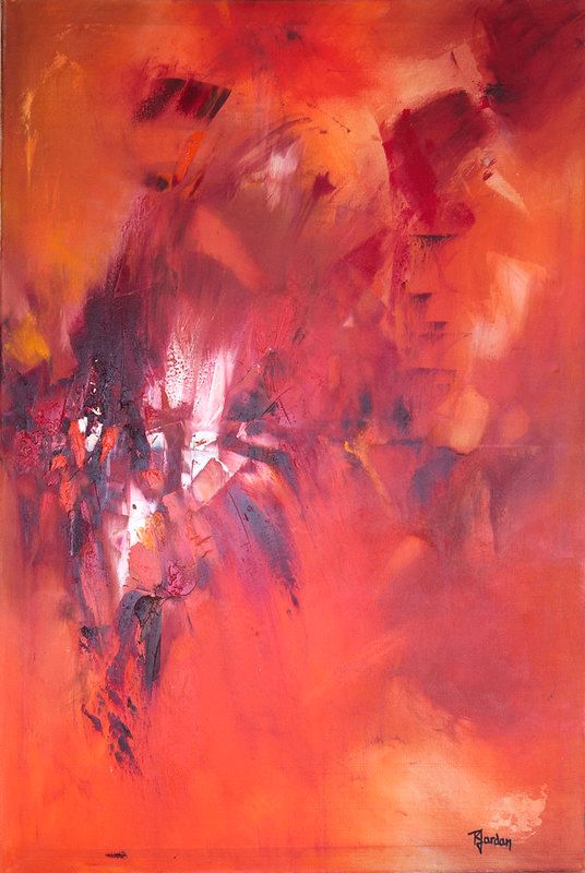 Tableau Abstrait Rouge 133 “île de Pâques”