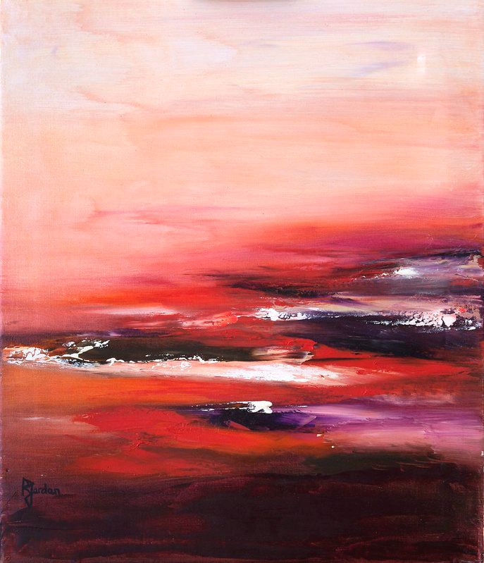 Tableau Abstrait Rouge 107 “Stabilité Irréel