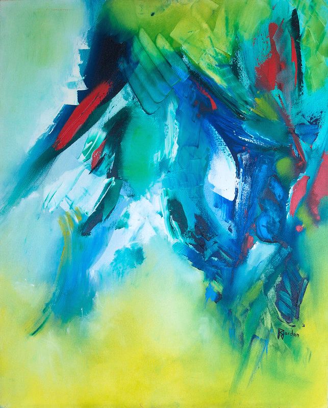 Tableau Abstrait Vert 134 “Électricité Végétal”